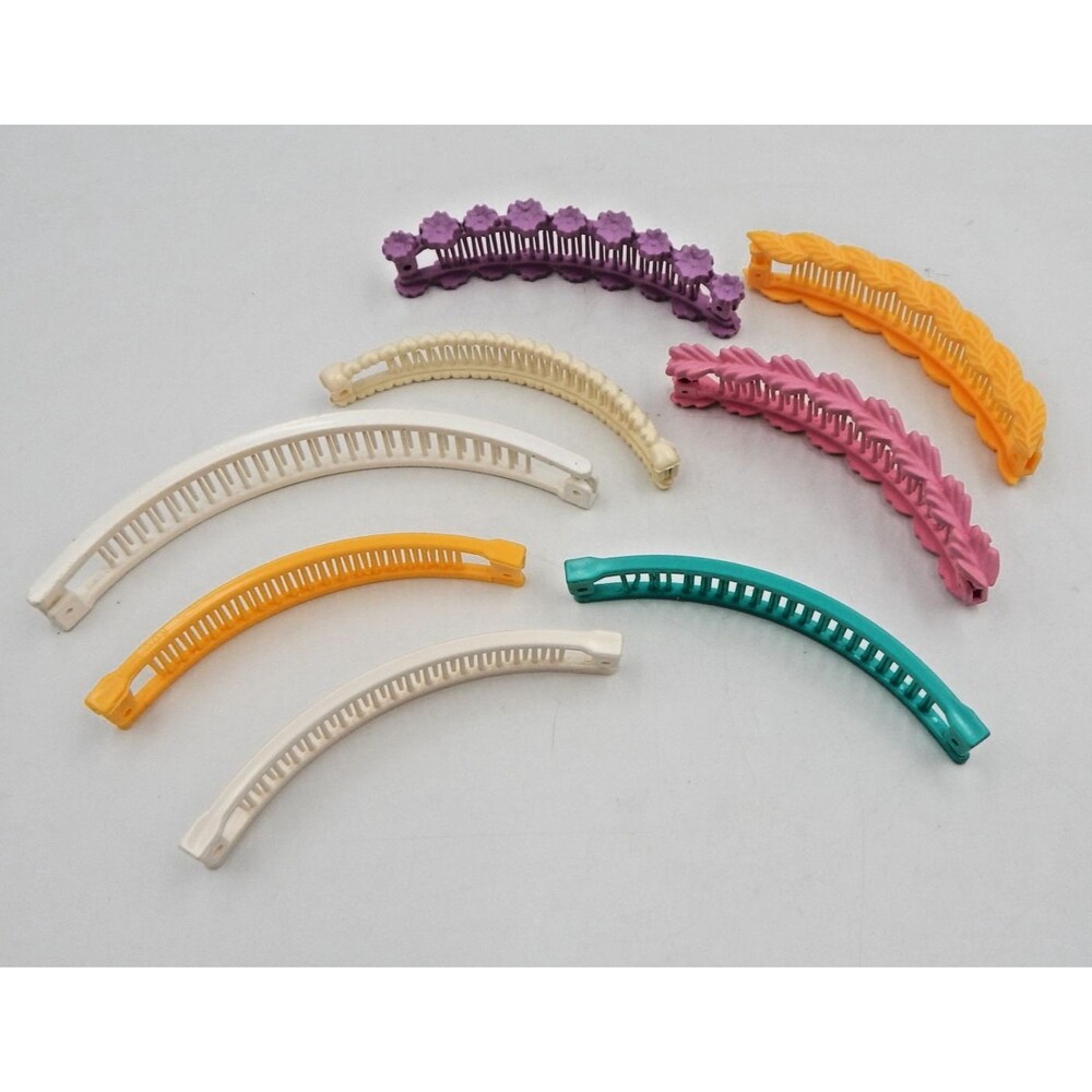Goody Banana Hair Clip Clincher Combs Leaves Flowers Hearts USA Lot of 8 Various